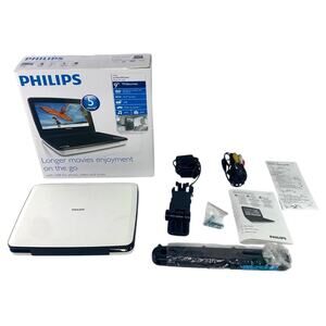 Philips White Portable DVD Player 9 Inch PD9030/37 No Remote Tested Working